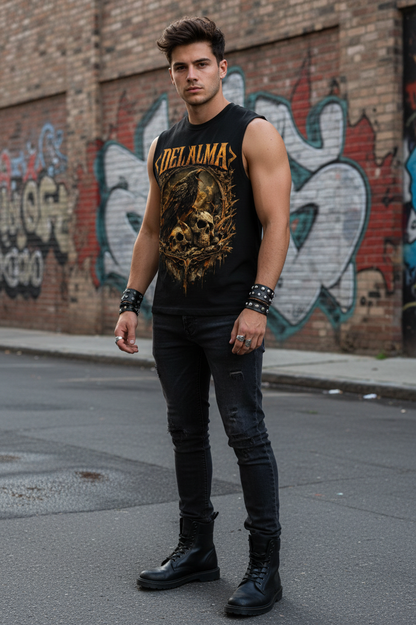 Camiseta sin mangas "Mirlo".