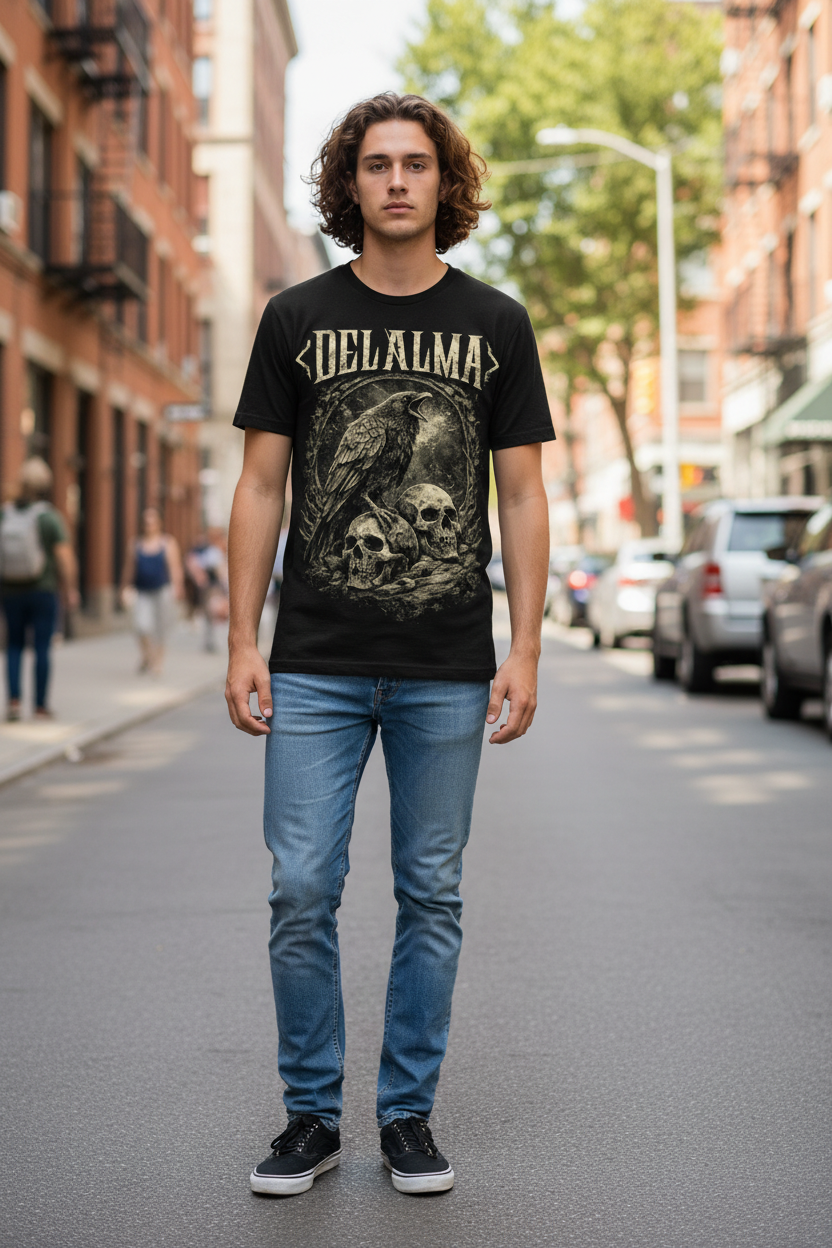 Camiseta "Mirlo/Calavera".
