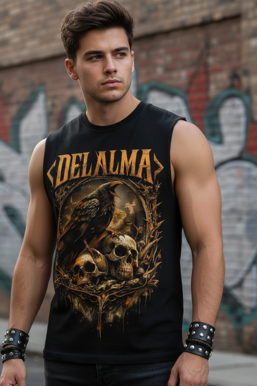 Camiseta sin mangas "Mirlo".